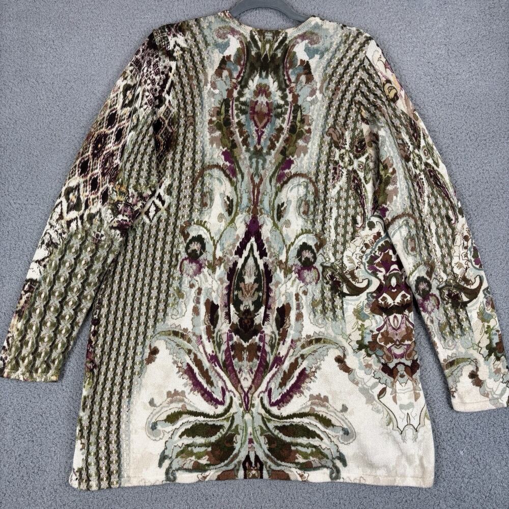 Chicos Cardigan XL Artsy Boho Chic Rustic Earthy Eclectic Cozy Business Casual - Picture 10 of 12